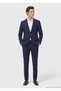 Navy Blue Striped Modern Fit Wool Blend Suit - 5
