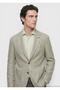 Light Green Patterned Shirt Shoulder Slim Fit Cotton Blend Jacket - 3