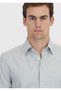 Light Gray Patterned Casual Fit Long Woven Casual 100% Cotton Shirt - 3