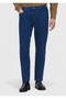 Blue Straight Slim Fit Denim Cotton Blended Trousers - 2