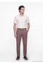 Mürdüm Plain Weave Relaxed Fit Casual Cotton Blend Trousers