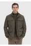 Khaki Regular Fit Micro Gel Fiber Sports Jacket
