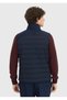 Navy Blue Regular Fit High Collar Woven Sports Vest - 4