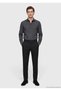 Black Plain Regular Fit Classic 100% Wool Trousers - 3
