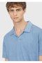 Blue Plain 100% Linen T-Shirt - 3