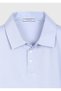 Light Blue Plain Cotton Blend T-Shirt - 8