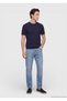 Navy Blue Jacquard 100% Cotton T-Shirt - 2