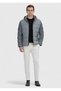 Gray Regular Fit Hooded Woven Coat - 2