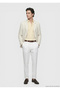 Beige Patterned Shirt Shoulder Slim Fit Cotton Blend Jacket - 3