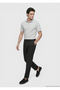 Black Plain Woven Jogging Fit Casual Silk Blend Trousers - 4