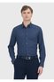 Light Navy Blue Checkered Casual Fit Long Woven Casual 100% Cotton Shirt