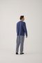 Men's Cotton Long Sleeve Top Astronaut Printed Lower Stripe Pajamas Set - 5