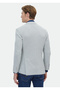 Ecru Micro Shirt Shoulder Slim Fit Cotton Blended Knitted Jacket - 7