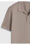 Beige Plain 100% Cotton T-Shirt - 8
