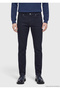 Navy Blue Slim Fit Denim Cotton Blend Trousers - 4