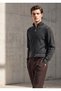 Anthracite Bato Collar Plain Knitted Wool Blended Sweater - 2
