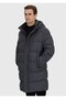 Gray Regular Fit Hooded Woven Coat - 4
