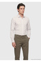 Gray Striped Regular Fit Long Woven Casual Silk Blend Shirt - 4
