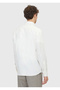 Ecru Plain Casual Fit Long Woven Casual Silk Blend Shirt - 5