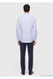 Blue Striped Regular Fit Long Woven Classic 100% Cotton Shirt - 5