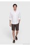 White Plain Casual Fit Long Woven Casual 100% Linen Shirt - 4