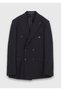 Black Plain Wool Blended Suit - 5