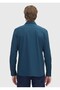 Petrol Blue Regular Fit Long Casual Cotton Blend Shirt - 6