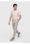 Light Pink Plain Crew Neck 100% Cotton T-Shirt - 2