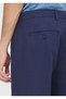 Navy Blue Plain Weave Relaxed Fit Casual Cotton Blend Trousers - 4
