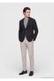 Black Shirt Shoulder Slim Fit 100% Cotton Knitted Jacket - 3