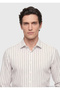 Gray Striped Regular Fit Long Woven Casual Silk Blend Shirt - 3