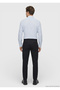 Navy Blue Plain Woven Jogging Fit Casual Trousers - 4