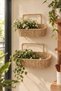 Car 6033 Hanging Rattan Basket in 2 Sizes - 2-Piece Rattan Flower Pot