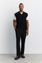 Men's Black V-Neck Textured Drop Shoulder Soft Touch Regular Fit Sweater A62Y5056 - 6