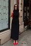 Slit Sandy Dress Black - 4