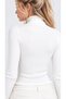 White Turtleneck Knitted Blouse - 3