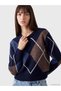 Sparkling Choices from Shining Store Zero Roba Collar Diamond Embroidered Women's Knitwear Sweater