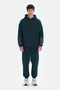 Dark Green Active Dark Hooded Sweatshirt with Sleeve Trim - 7