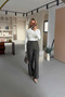 Premium Series Herringbone Pattern Belted Khaki Trousers