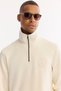 Men's Ecru Stand Collar Zippered Soft Touch Printed Regular Fit Sweatshirt A52Y1273 - 7