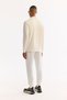 Men's Ecru Stand Collar Zippered Soft Touch Printed Regular Fit Sweatshirt A52Y1273 - 4