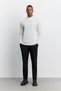 Men's Ecru Half Turtleneck Rayon Non-Pilling Basic Regular Fit Knitwear Sweater B005151 - 6