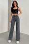 Women's Smoked Casual Jeans High Waist Stretchy Smoked Jeans