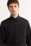 Men's Black Button down Collar Cotton Soft Touch Regular Fit Shirt B002036 - 2