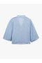 Viscose Fabric Bow-Detail Scarf-Collar Balloon-Sleeve Striped Shirt - 6