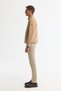 Men's Beige Suede Textured Front Zipper Thin Coat B 006002 - 6