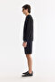 Men's Black Crew Neck Cotton Flexible Soft Textured Interlock Fabric Sweatshirt B 001100 - 3