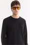 Men's Black Crew Neck Cotton Flexible Soft Textured Interlock Fabric Sweatshirt B 001100 - 2