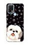 General Mobile Gm 21 Pro Compatible White Dog Black Paw Printed Transparent Phone Case