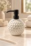 Perla Textured Round Liquid Soap Dispenser with Black Pump, Decorative Bathroom and Kitchen Soap Dispenser
